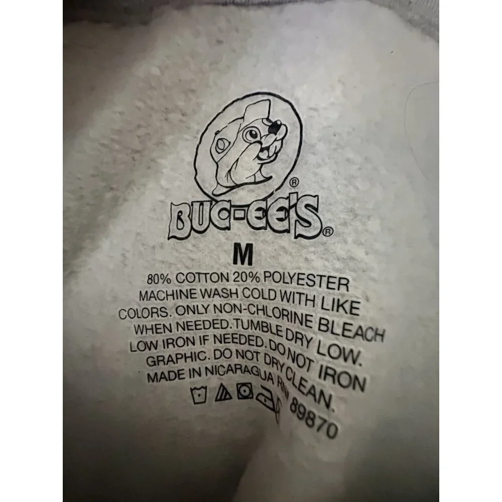 Buc-ee's Logo Graphic Pullover Hoodie Men Slim Fit Medium Gray - Picture 3 of 4